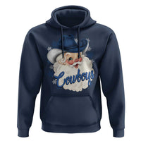 Christmas Cowboys Fan Hoodie Funny Xmas American Football Blue Santa - Wonder Print Shop