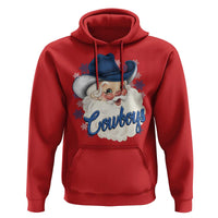 Christmas Cowboys Fan Hoodie Funny Xmas American Football Blue Santa - Wonder Print Shop