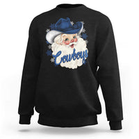 Christmas Cowboys Fan Sweatshirt Funny Xmas American Football Blue Santa - Wonder Print Shop