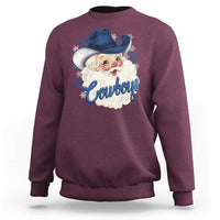 Christmas Cowboys Fan Sweatshirt Funny Xmas American Football Blue Santa - Wonder Print Shop