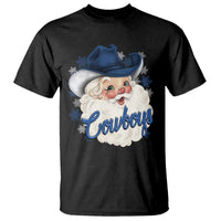 Christmas Cowboys Fan T Shirt Funny Xmas American Football Blue Santa - Wonder Print Shop