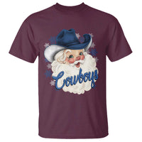 Christmas Cowboys Fan T Shirt Funny Xmas American Football Blue Santa - Wonder Print Shop