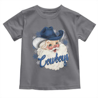 Christmas Cowboys Fan Toddler T Shirt Funny Xmas American Football Blue Santa - Wonder Print Shop