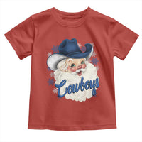 Christmas Cowboys Fan Toddler T Shirt Funny Xmas American Football Blue Santa - Wonder Print Shop