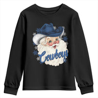 Christmas Cowboys Fan Youth Sweatshirt Funny Xmas American Football Blue Santa - Wonder Print Shop