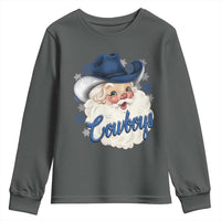 Christmas Cowboys Fan Youth Sweatshirt Funny Xmas American Football Blue Santa - Wonder Print Shop
