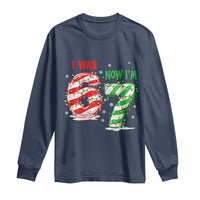 Funny 67 Meme 7 Year Old Birthday Christmas Long Sleeve Shirt I Was 6 Now I Am 7 Brainrot - Wonder Print Shop
