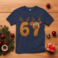 Funny 67 Christmas Reindeer T Shirt Six Seven Meme Xmas Holiday - Wonder Print Shop