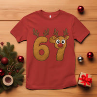 Funny 67 Christmas Reindeer T Shirt Six Seven Meme Xmas Holiday - Wonder Print Shop
