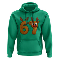 Funny 67 Christmas Reindeer Hoodie Six Seven Meme Xmas Holiday - Wonder Print Shop