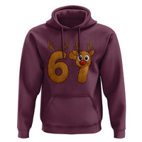 Funny 67 Christmas Reindeer Hoodie Six Seven Meme Xmas Holiday - Wonder Print Shop