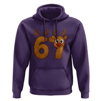 Funny 67 Christmas Reindeer Hoodie Six Seven Meme Xmas Holiday - Wonder Print Shop
