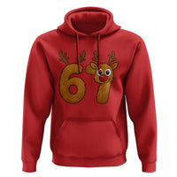 Funny 67 Christmas Reindeer Hoodie Six Seven Meme Xmas Holiday - Wonder Print Shop