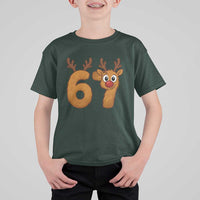 Funny 67 Christmas Reindeer T Shirt For Kid Six Seven Meme Xmas Holiday - Wonder Print Shop