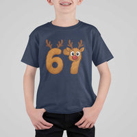 Funny 67 Christmas Reindeer T Shirt For Kid Six Seven Meme Xmas Holiday - Wonder Print Shop