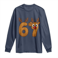 Funny 67 Christmas Reindeer Long Sleeve Shirt Six Seven Meme Xmas Holiday - Wonder Print Shop