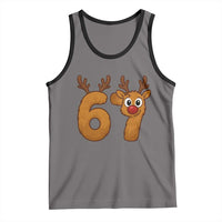 Funny 67 Christmas Reindeer Tank Top Six Seven Meme Xmas Holiday - Wonder Print Shop