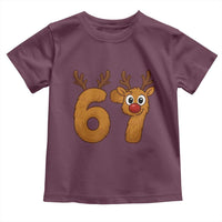 Funny 67 Christmas Reindeer Toddler T Shirt Six Seven Meme Xmas Holiday - Wonder Print Shop