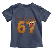 Funny 67 Christmas Reindeer Toddler T Shirt Six Seven Meme Xmas Holiday - Wonder Print Shop