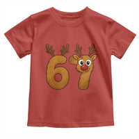 Funny 67 Christmas Reindeer Toddler T Shirt Six Seven Meme Xmas Holiday - Wonder Print Shop