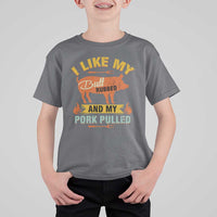 I Like My Butt Rubbed And My Pork Pulled T Shirt For Kid Retro Vintage Grilling BBQ - Wonder Print Shop