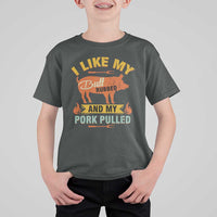 I Like My Butt Rubbed And My Pork Pulled T Shirt For Kid Retro Vintage Grilling BBQ - Wonder Print Shop