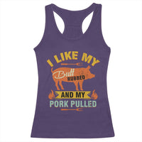 I Like My Butt Rubbed And My Pork Pulled Racerback Tank Top Retro Vintage Grilling BBQ