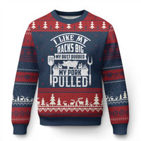 Funny BBQ Grilling I Like My Butt Rubbed And My Pork Pulled Ugly Christmas Sweater Barbecue Father's Day - Wonder Print Shop