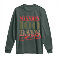 Funny 100th Day Of School Warrior Long Sleeve Shirt Mission 100 Days Completed Sealed
