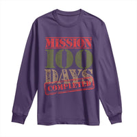 Funny 100th Day Of School Warrior Long Sleeve Shirt Mission 100 Days Completed Sealed