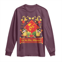 Funny Tet Vietnamese New Year 2025 Long Sleeve Shirt Li Xi Me Please Viet Holiday