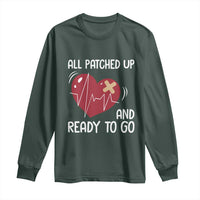 Funny Heart Surgery Recovery Survivor Long Sleeve Shirt All Patched Up And Ready To Go CHD Awareness