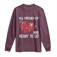 Funny Heart Surgery Recovery Survivor Long Sleeve Shirt All Patched Up And Ready To Go CHD Awareness