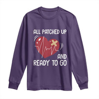 Funny Heart Surgery Recovery Survivor Long Sleeve Shirt All Patched Up And Ready To Go CHD Awareness