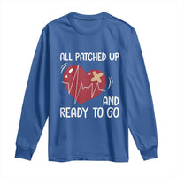 Funny Heart Surgery Recovery Survivor Long Sleeve Shirt All Patched Up And Ready To Go CHD Awareness