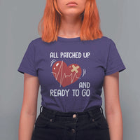 Funny Heart Surgery Recovery Survivor T Shirt For Women All Patched Up And Ready To Go
