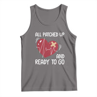 Funny Heart Surgery Recovery Survivor Tank Top All Patched Up And Ready To Go CHD Awareness