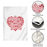 Mama Of A Heart Warrior Garden Flag CHD Awareness Retro Red Checkered Heart