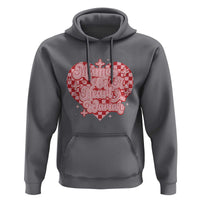Mama Of A Heart Warrior Hoodie CHD Awareness Retro Red Checkered Heart