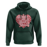 Mama Of A Heart Warrior Hoodie CHD Awareness Retro Red Checkered Heart