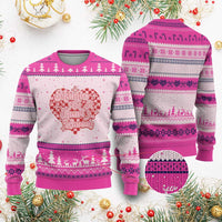 Mama Of A Heart Warrior Ugly Christmas Sweater CHD Awareness Retro Red Checkered Heart