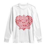 Mama Of A Heart Warrior Long Sleeve Shirt CHD Awareness Retro Red Checkered Heart