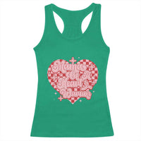 Mama Of A Heart Warrior Racerback Tank Top CHD Awareness Retro Red Checkered Heart