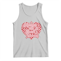 Mama Of A Heart Warrior Tank Top CHD Awareness Retro Red Checkered Heart