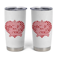 Mama Of A Heart Warrior Tumbler Cup CHD Awareness Retro Red Checkered Heart