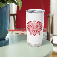 Mama Of A Heart Warrior Tumbler Cup CHD Awareness Retro Red Checkered Heart