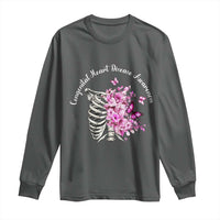CHD Awareness Long Sleeve Shirt Congenital Heart Disease Awareness Floral Rib Cage