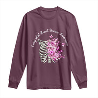 CHD Awareness Long Sleeve Shirt Congenital Heart Disease Awareness Floral Rib Cage