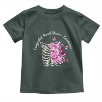CHD Awareness Toddler T Shirt Congenital Heart Disease Awareness Floral Rib Cage