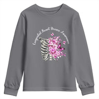 CHD Awareness Youth Sweatshirt Congenital Heart Disease Awareness Floral Rib Cage